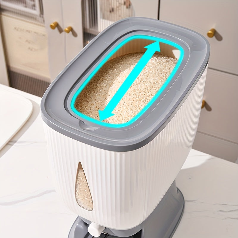 22.05Lbs Large Capacity Rice Storage Bucket Moisture Insect Proof Sealed Grain Container Kitchen Food Storage Jar