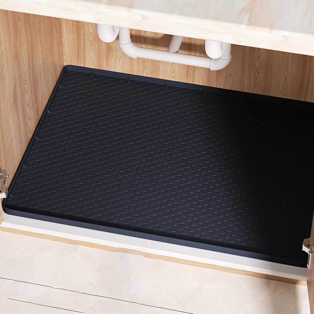 22x19 Inch Silicone Under Sink Mat Waterproof Flexible Cabinet Tray Kitchen Bathroom Laundry Drainage Liner