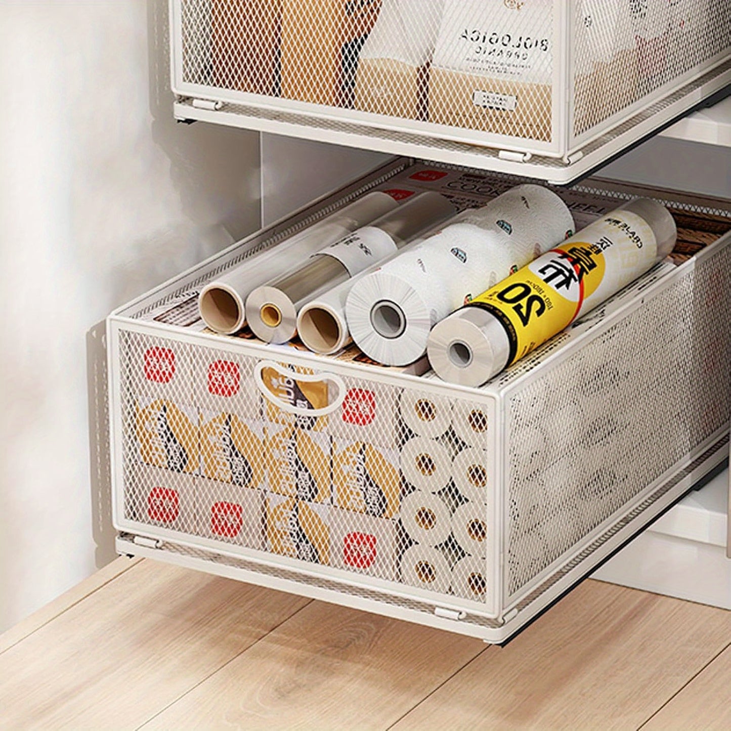 Adhesive Pull Out Cabinet Organizer Sliding Drawer Heavy Duty Kitchen Sink Pantry Storage Shelf