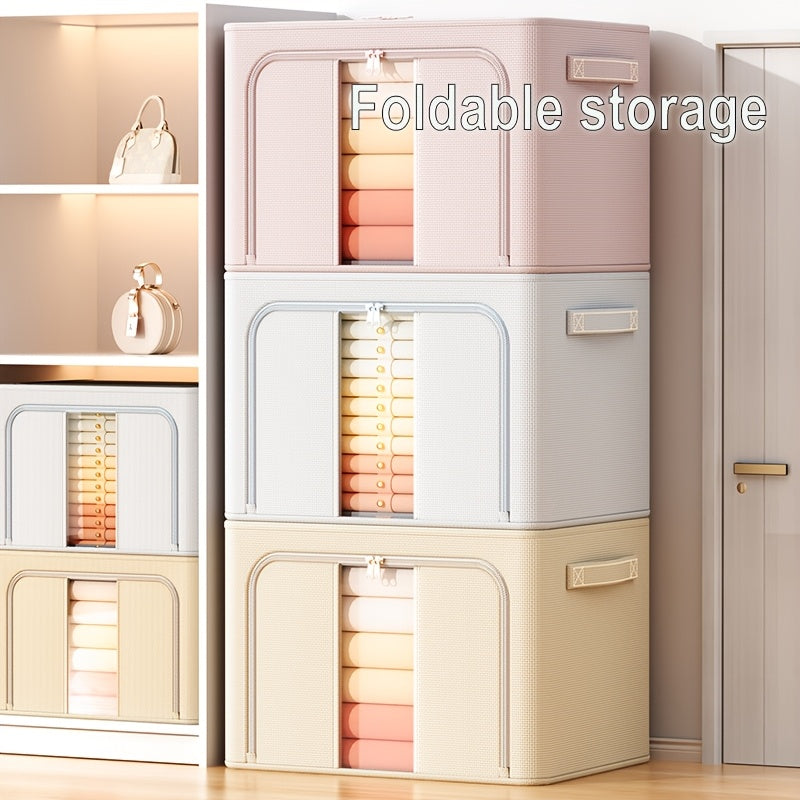 Large Capacity Foldable Storage Box Stackable Clothes Quilt Organizer For Wardrobe Under Bed