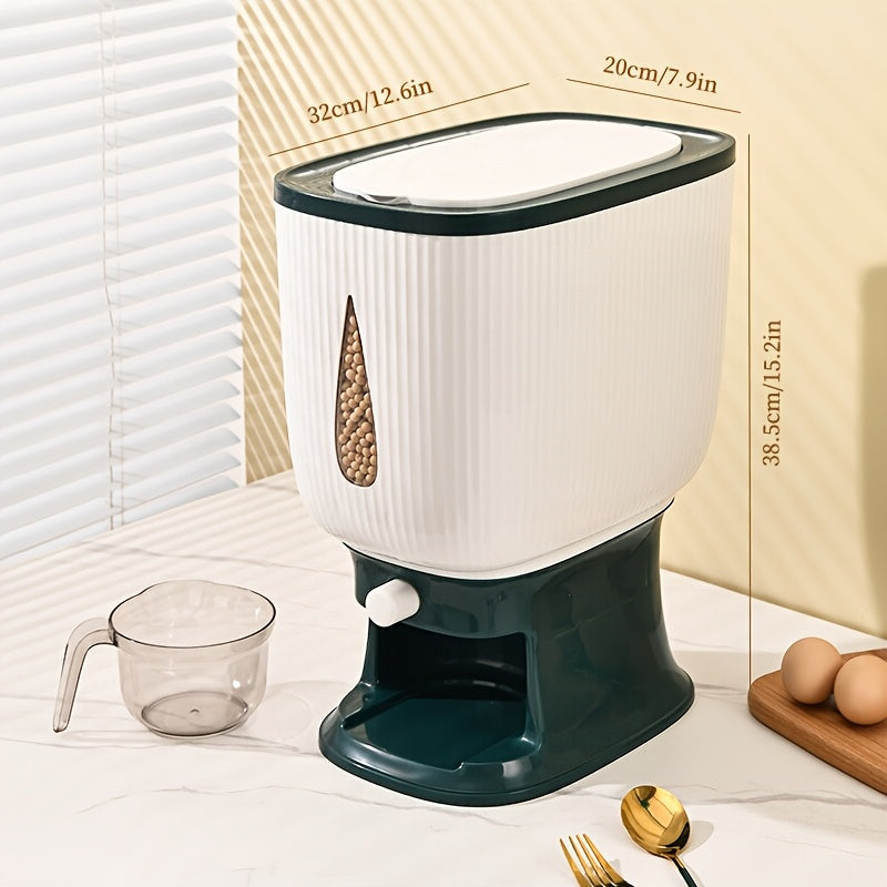 22.05Lbs Large Capacity Rice Storage Bucket Moisture Insect Proof Sealed Grain Container Kitchen Food Storage Jar