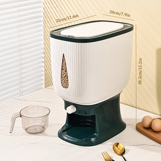 22.05Lbs Large Capacity Rice Storage Bucket Moisture Insect Proof Sealed Grain Container Kitchen Food Storage Jar