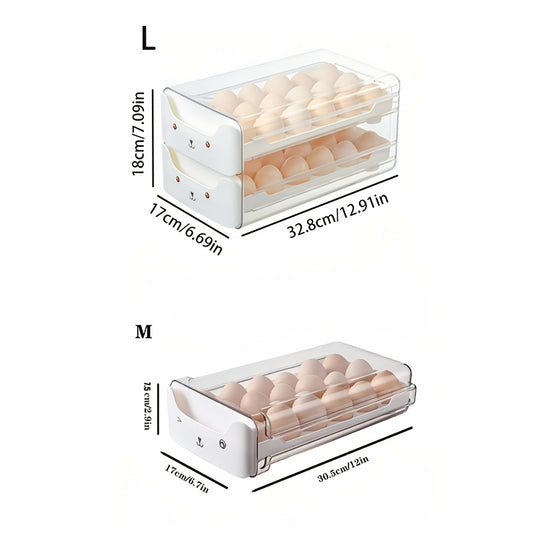 18/36 Grid Drawer Type Egg Storage Box Transparent Stackable Egg Organizer Kitchen Egg Rack For Refrigerator
