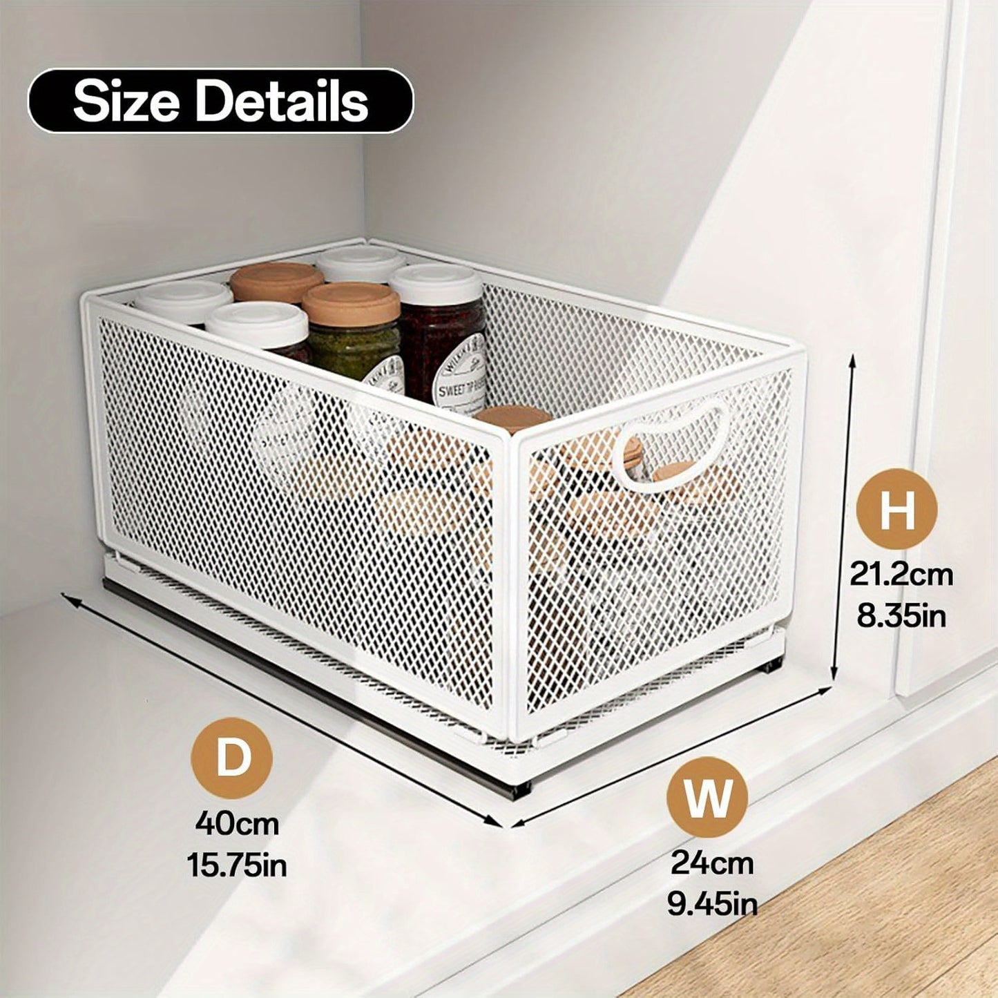 Adhesive Pull Out Cabinet Organizer Sliding Drawer Heavy Duty Kitchen Sink Pantry Storage Shelf