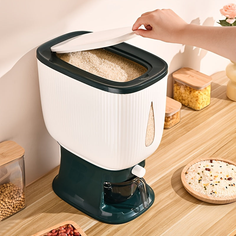 22.05Lbs Large Capacity Rice Storage Bucket Moisture Insect Proof Sealed Grain Container Kitchen Food Storage Jar