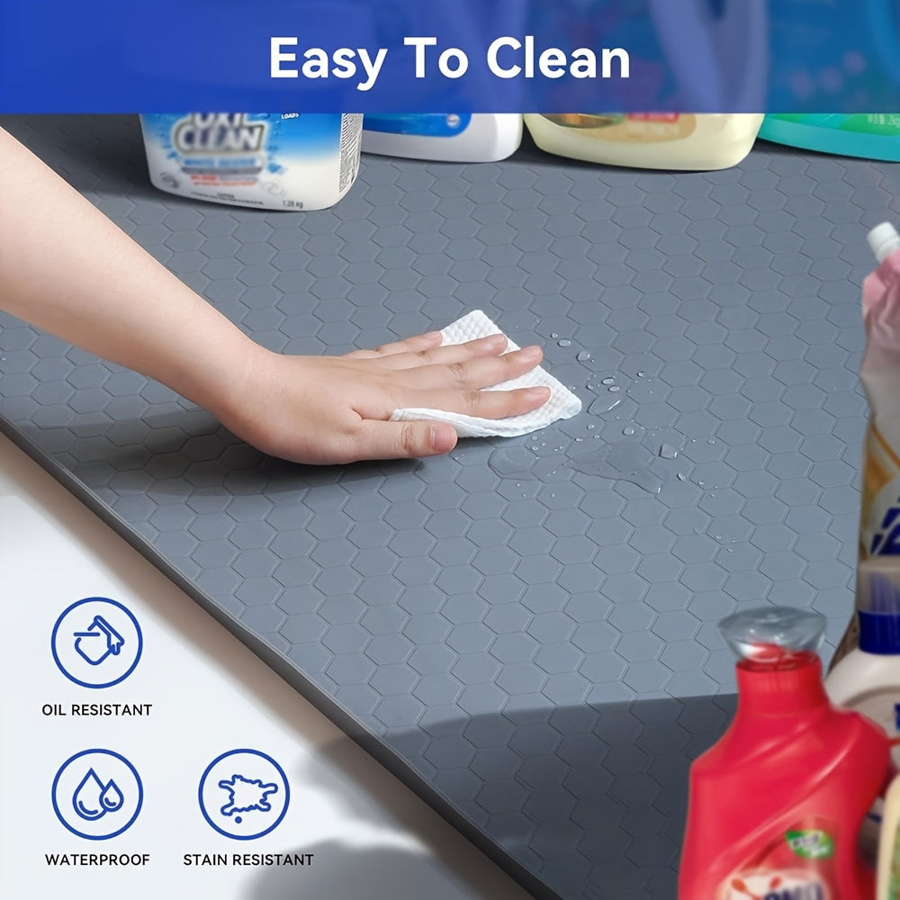 22x19 Inch Silicone Under Sink Mat Waterproof Flexible Cabinet Tray Kitchen Bathroom Laundry Drainage Liner