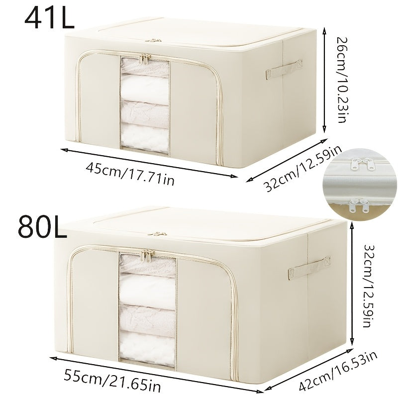 Large Capacity Foldable Storage Box Stackable Clothes Quilt Organizer For Wardrobe Under Bed