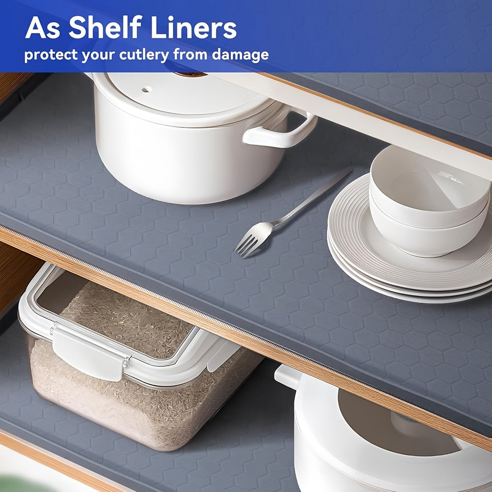 22x19 Inch Silicone Under Sink Mat Waterproof Flexible Cabinet Tray Kitchen Bathroom Laundry Drainage Liner