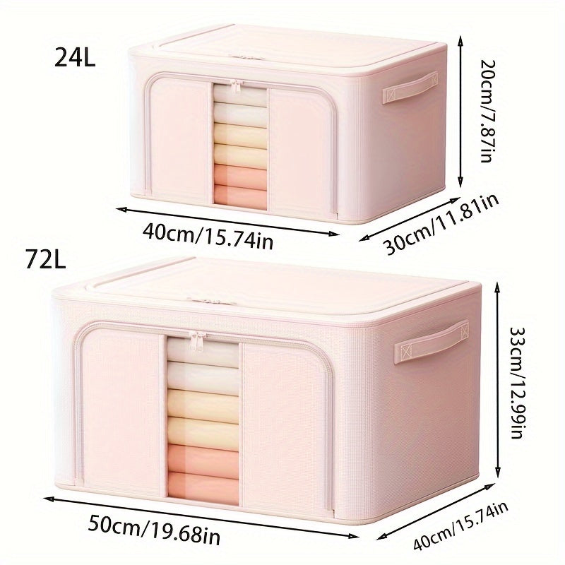 Large Capacity Foldable Storage Box Stackable Clothes Quilt Organizer For Wardrobe Under Bed