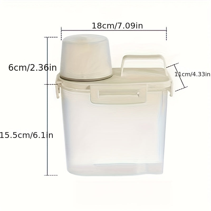 2/3/4 Pack 3Lbs Transparent Rice Storage Container Thickened Plastic Grain Dispenser With Measuring Cup Dry Food Sealed Storage Box