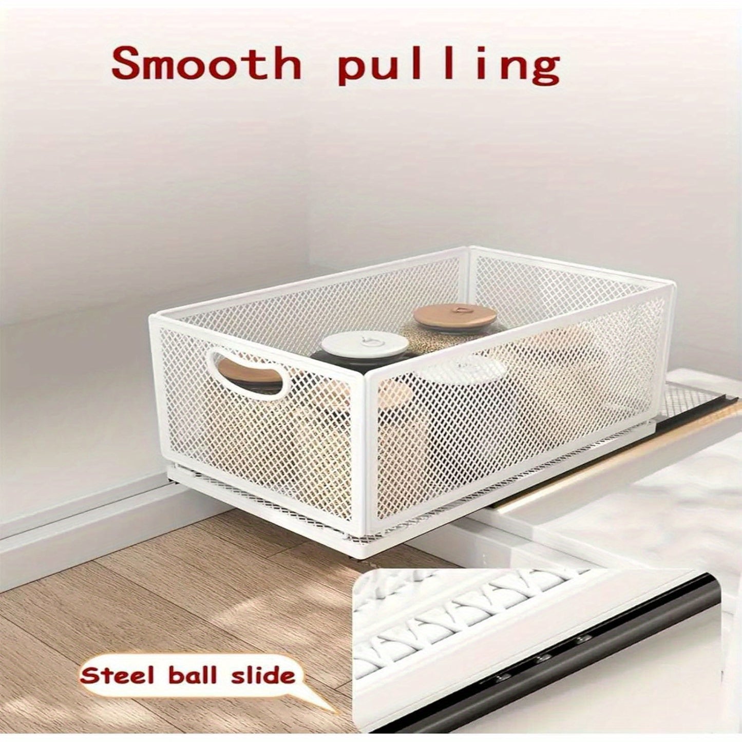 Adhesive Pull Out Cabinet Organizer Sliding Drawer Heavy Duty Kitchen Sink Pantry Storage Shelf
