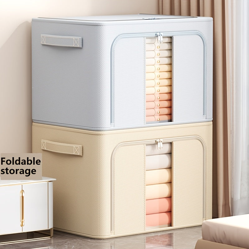 Large Capacity Foldable Storage Box Stackable Clothes Quilt Organizer For Wardrobe Under Bed