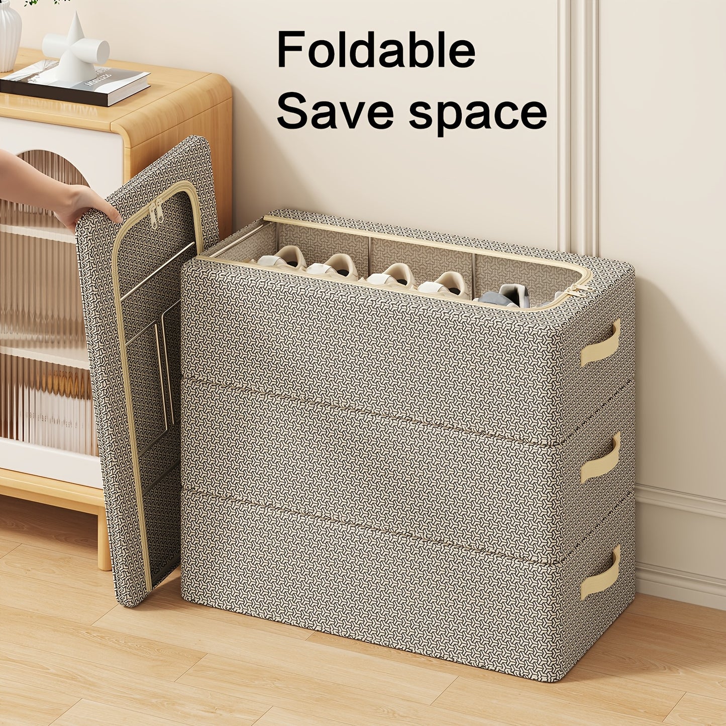 1/2/3 Pack Foldable Under Bed Shoe Storage Box Space Saving Underbed Shoes Organizer For Home Bedroom