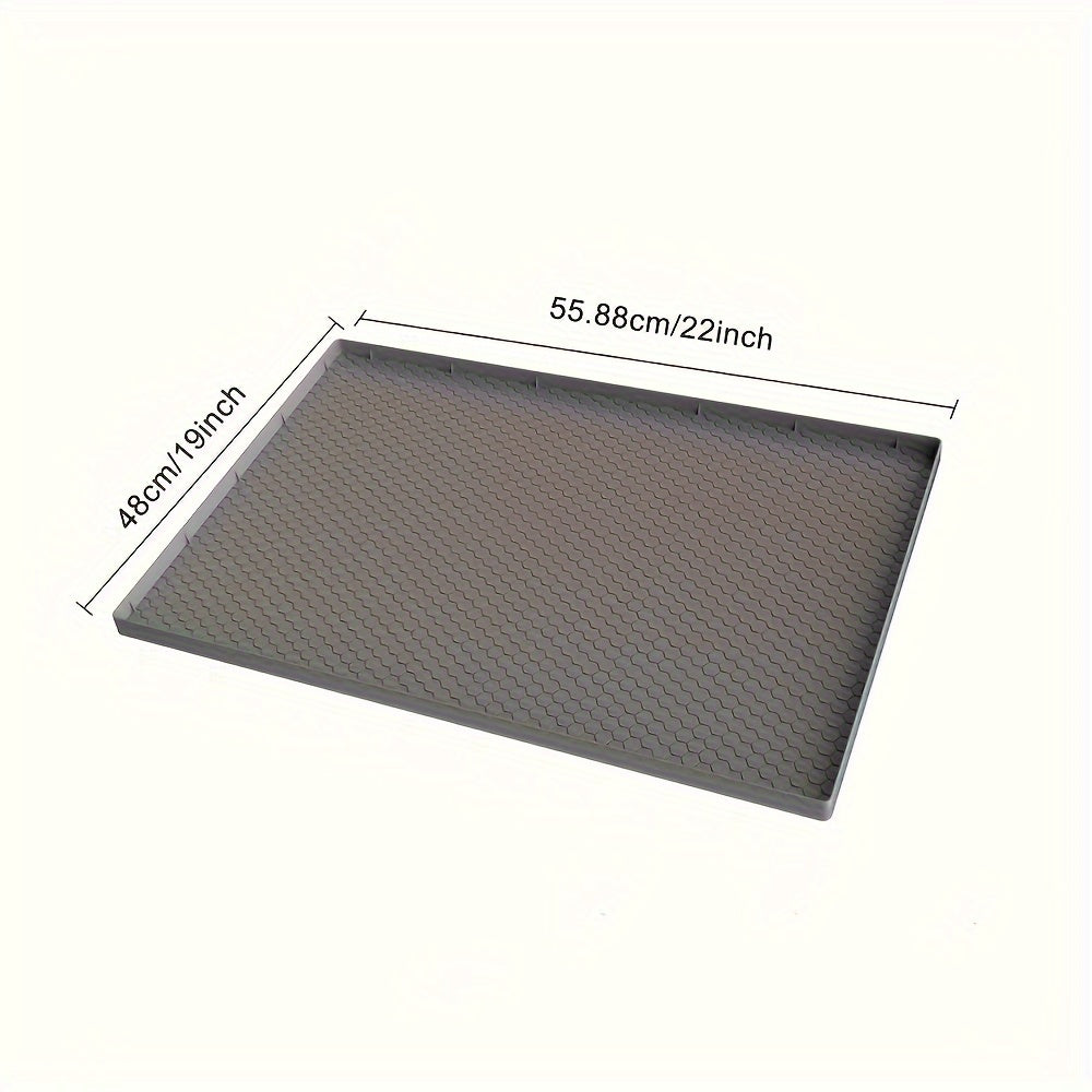 22x19 Inch Silicone Under Sink Mat Waterproof Flexible Cabinet Tray Kitchen Bathroom Laundry Drainage Liner