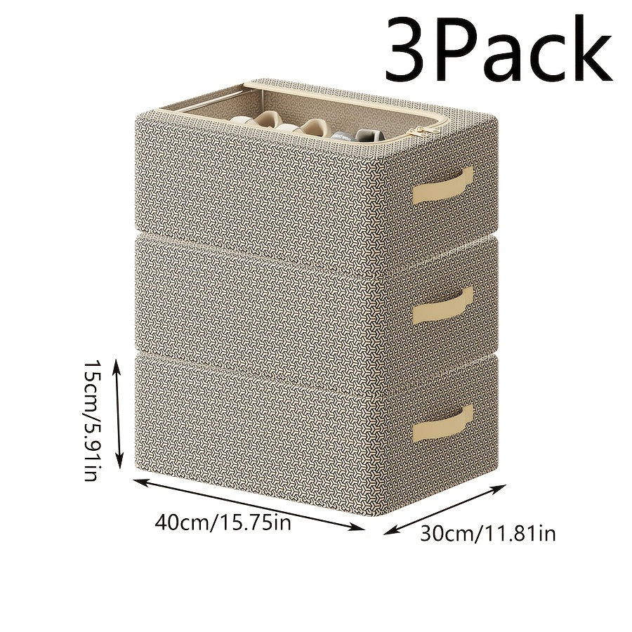 1/2/3 Pack Foldable Under Bed Shoe Storage Box Space Saving Underbed Shoes Organizer For Home Bedroom